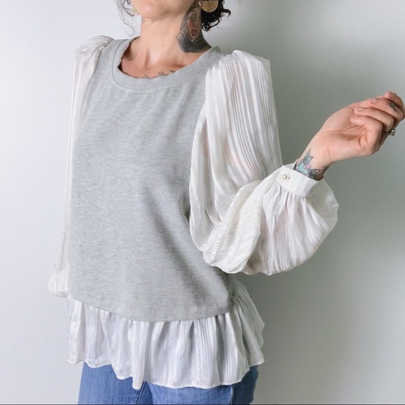 Anthropologie Tops - {anthro} AKEMI + KIN Blouse Sleeve Sweatshirt